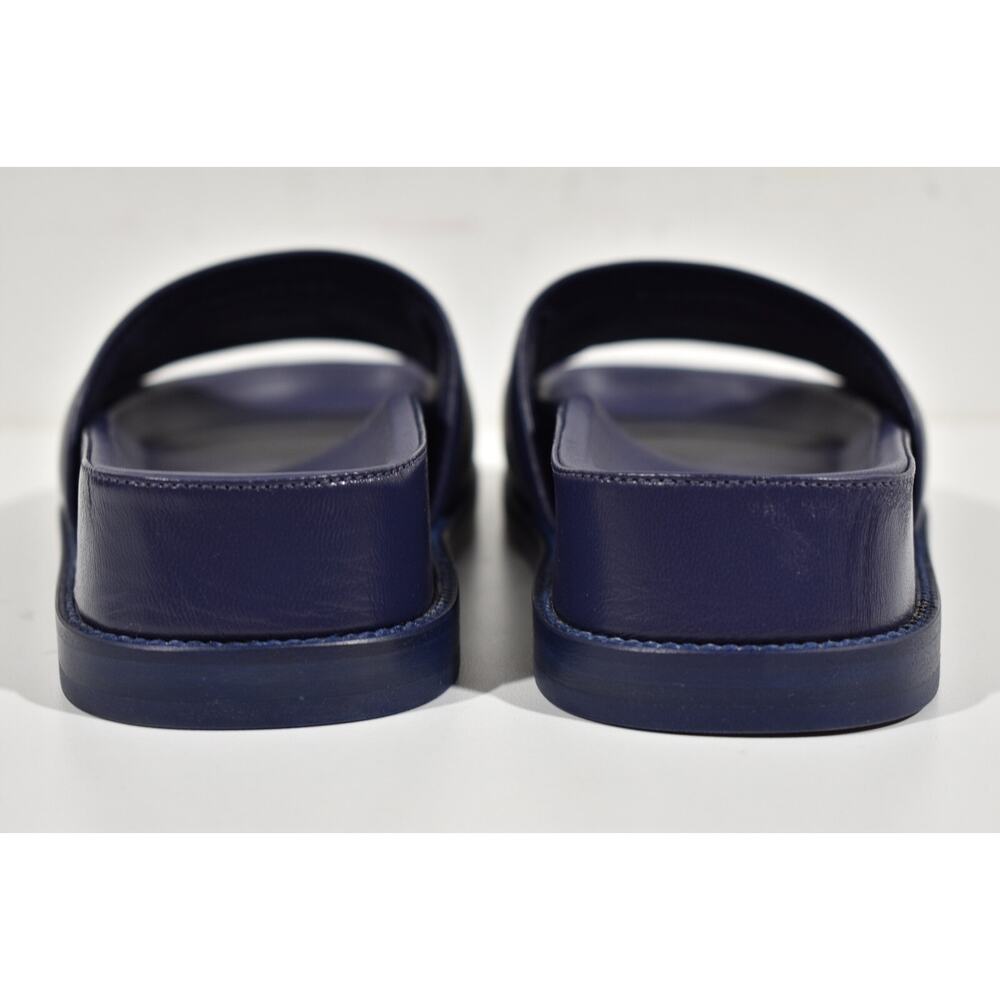 Chanel 22S Navy Blue Lambskin Multicolor CHANEL Letter Logo Flat Slide Sandal 37 - Picture 11 of 12
